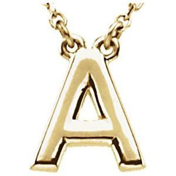 Kazi Luxury Initial Necklace - 14K Yellow (Initial A)